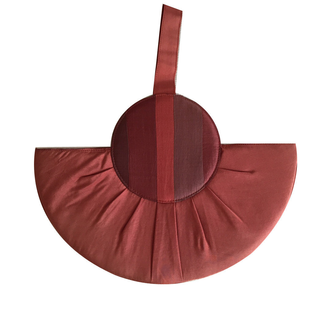 Chutney Brown Striped Silk handbag - Shubrah