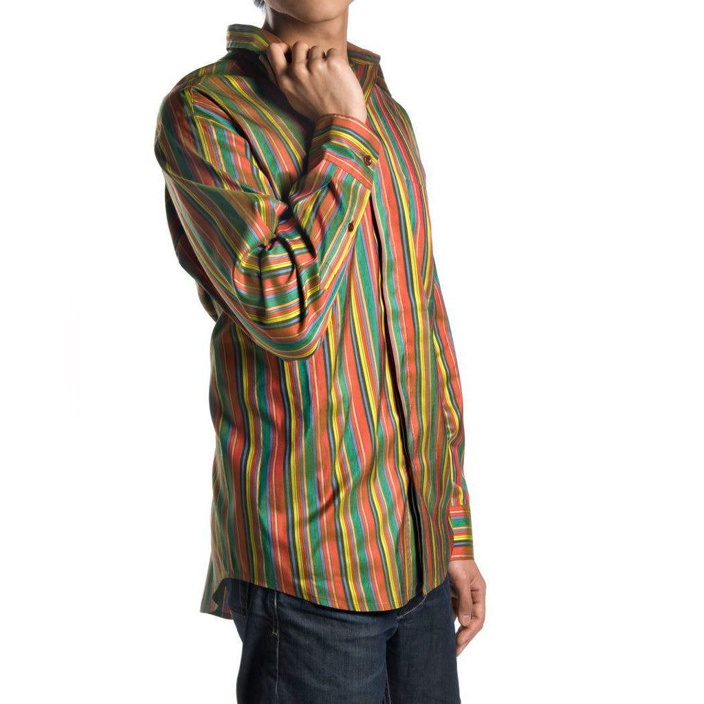 Garam Masala Stripe Silk Mens Shirt - Shubrah