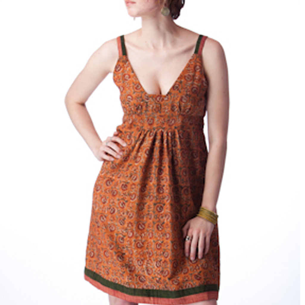 Kalamkari Upcycled Sari Cotton Summer Dress - Shubrah