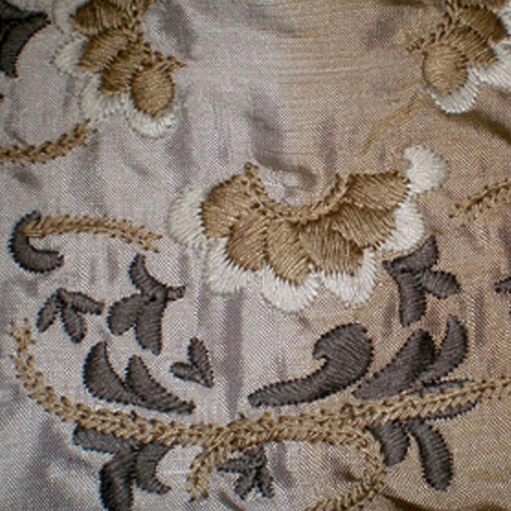 Taupe Grey Ombre Silk Embroidered Dress - Shubrah
