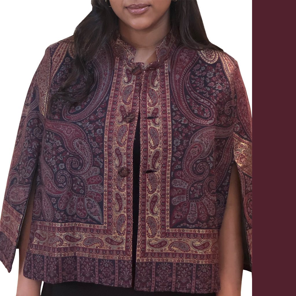 Dune Three-  Wool handwoven jacquard Cape - Shubrah