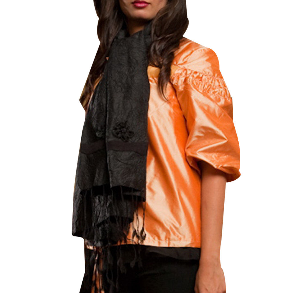 Bombay Burnt Orange Silk Jacket - Shubrah