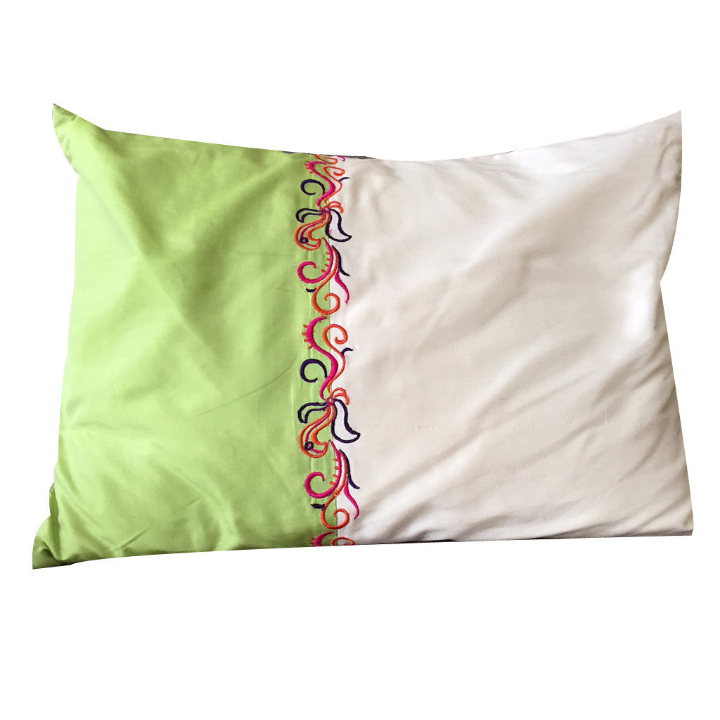 Henna Leaf Silk Cushion with Flller - Shubrah