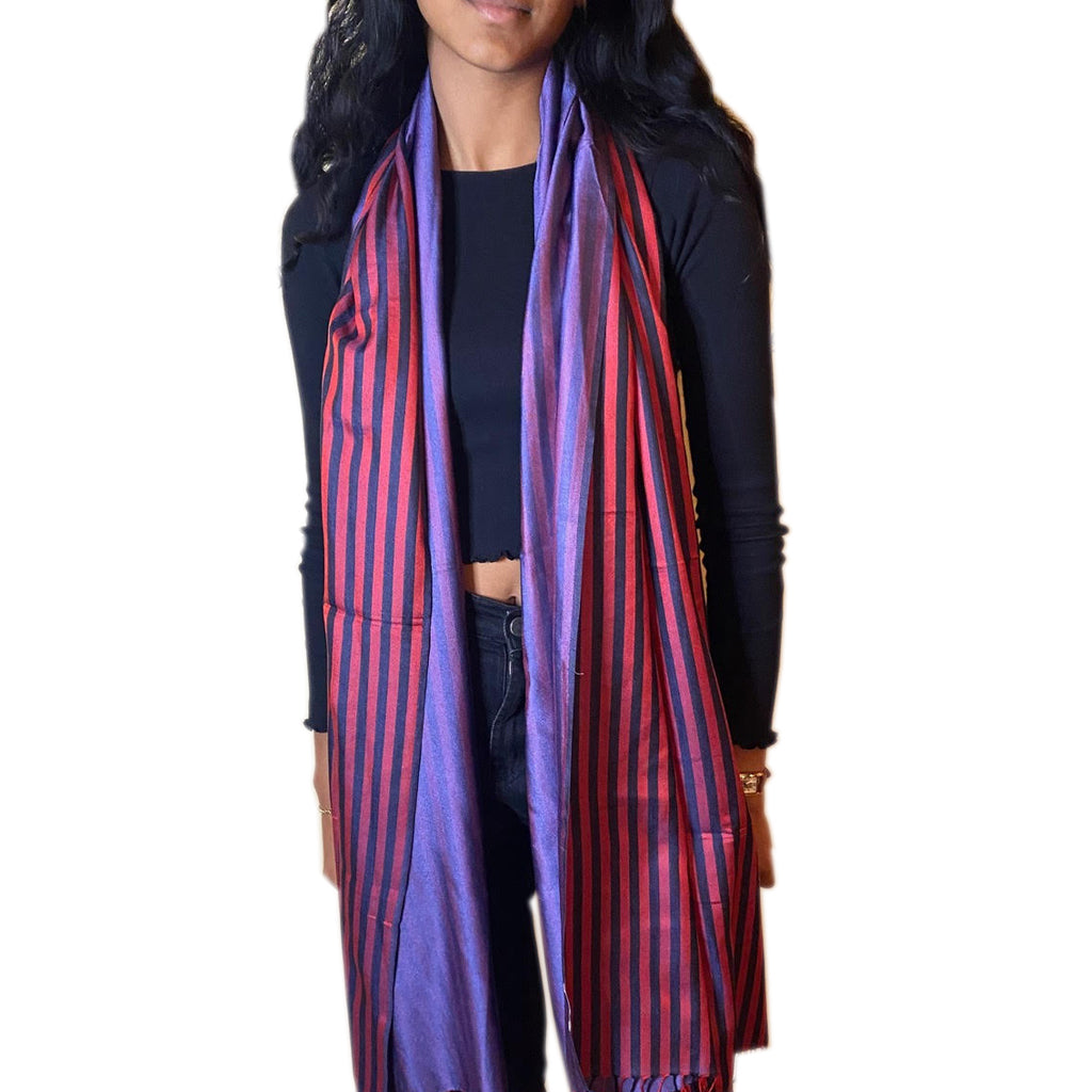 Jamun Berry Reversible Silk Scarf