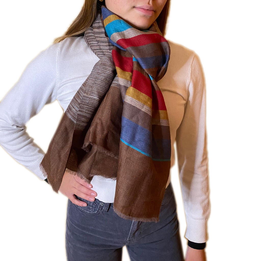 Nainital Hills Cashmere/Pashmina Stripe Scarf