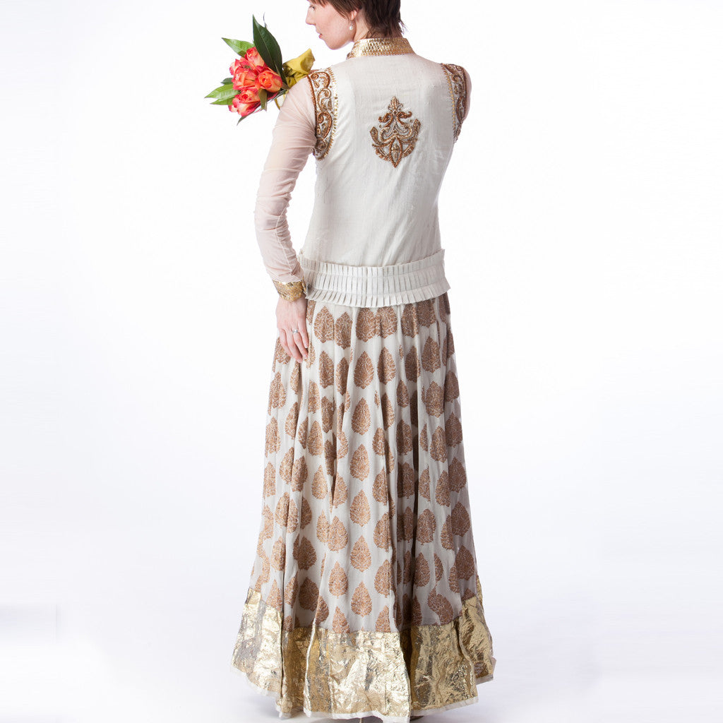 Rajkumari Cream Silk and Banarsi Bridal Dress - Shubrah