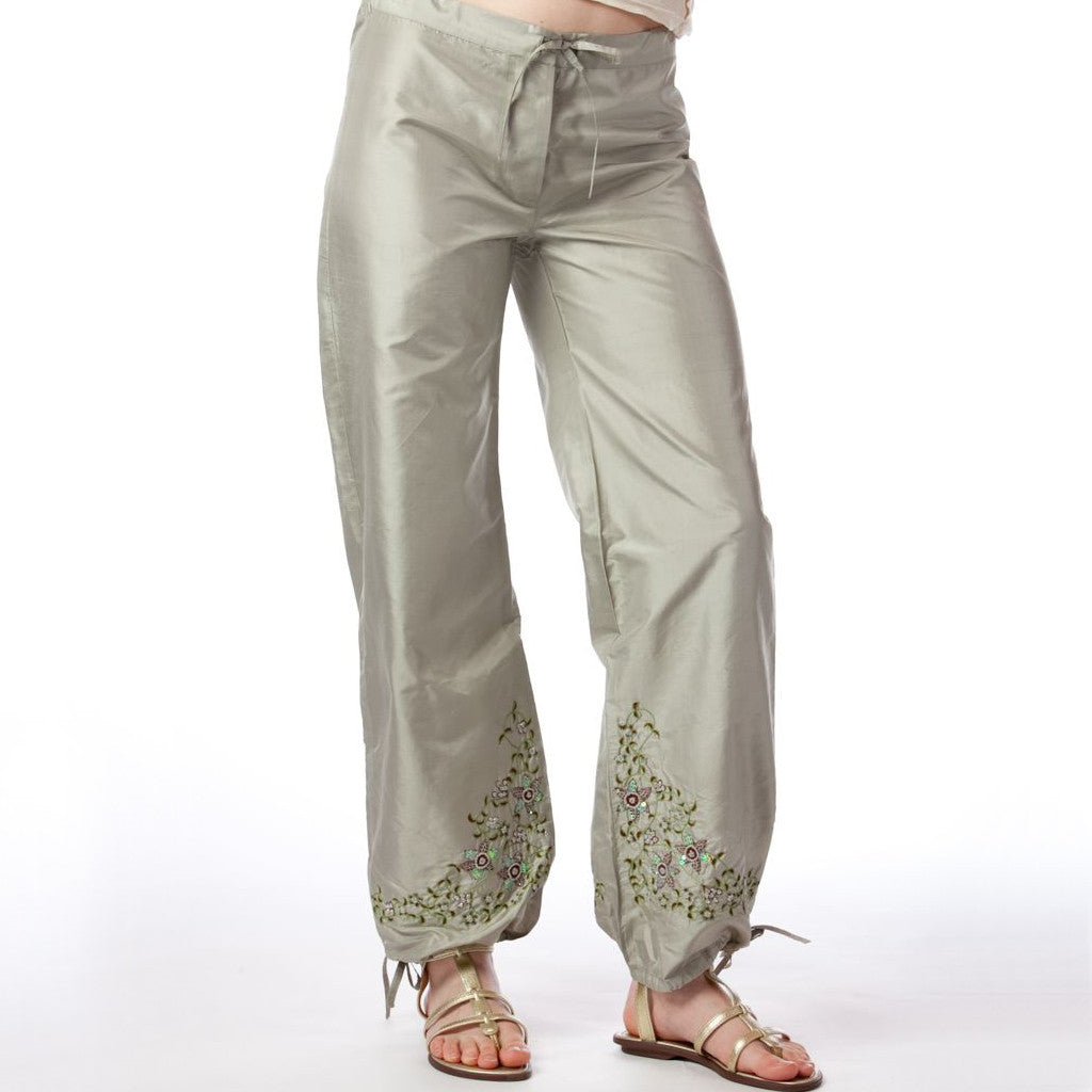 Agra to Jaipur Drawstring Silk PantFront