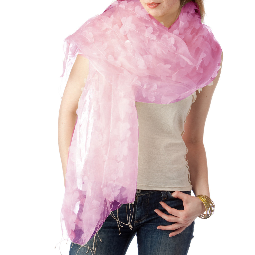 Bageecha Pink Silk Scarf - Shubrah
