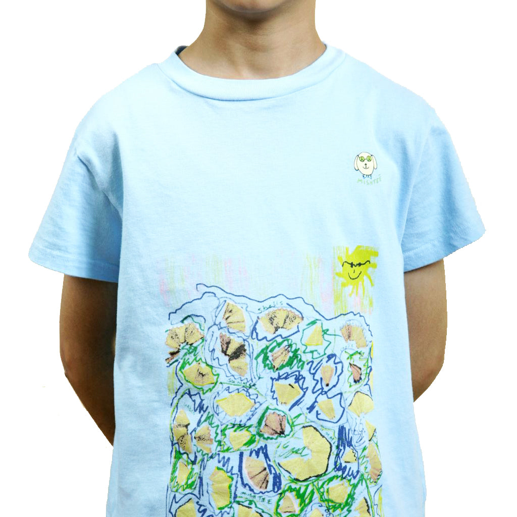 Blue pencil print Boys organic Tee - Shubrah