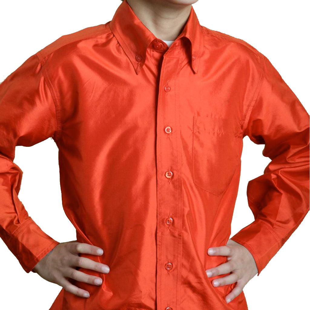 Jaipur Boys Red Silk Party Shirt - Shubrah