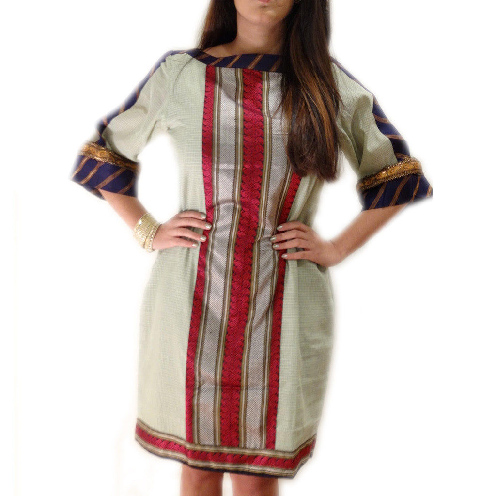 Calcutta Classic Boat Neck Silk Dress - Shubrah