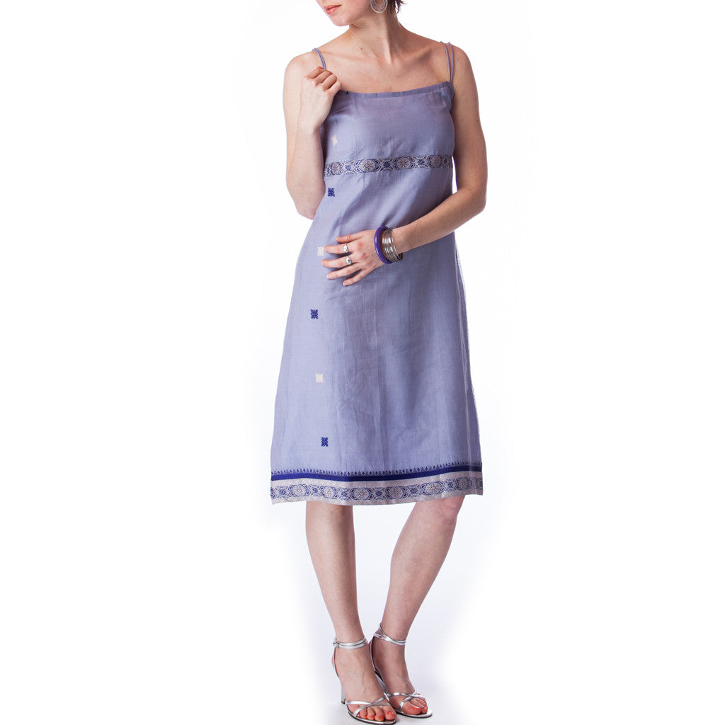 Lavender Upcycled Sari Summer Dress - Shubrah
