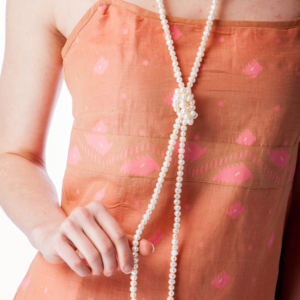Pink Pearl Upcycled Sari Cotton Summer Dress - Shubrah