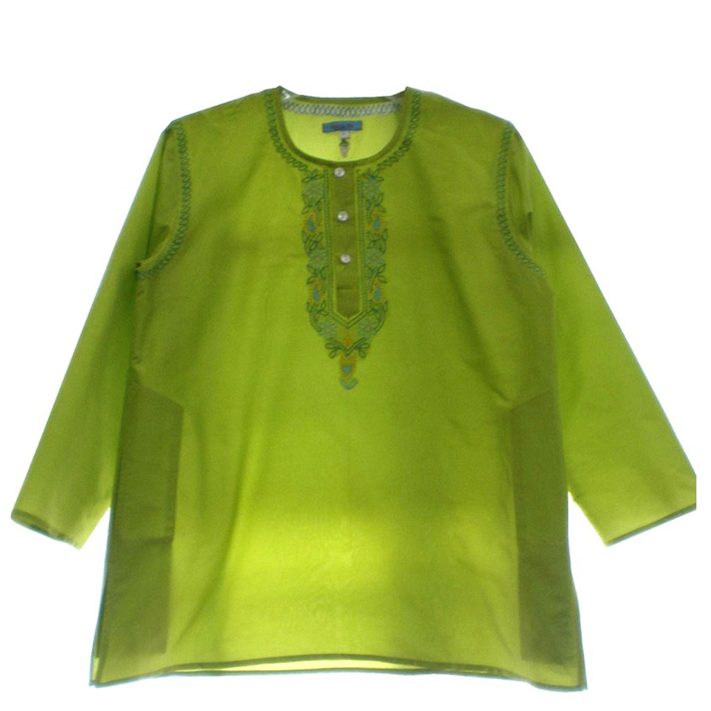 Green Silk Kids' Kurta Shirt - Shubrah